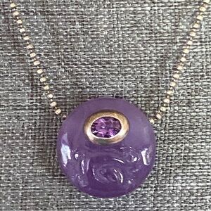 Vintage Chinese Lavender Jade/ Amethyst Necklace